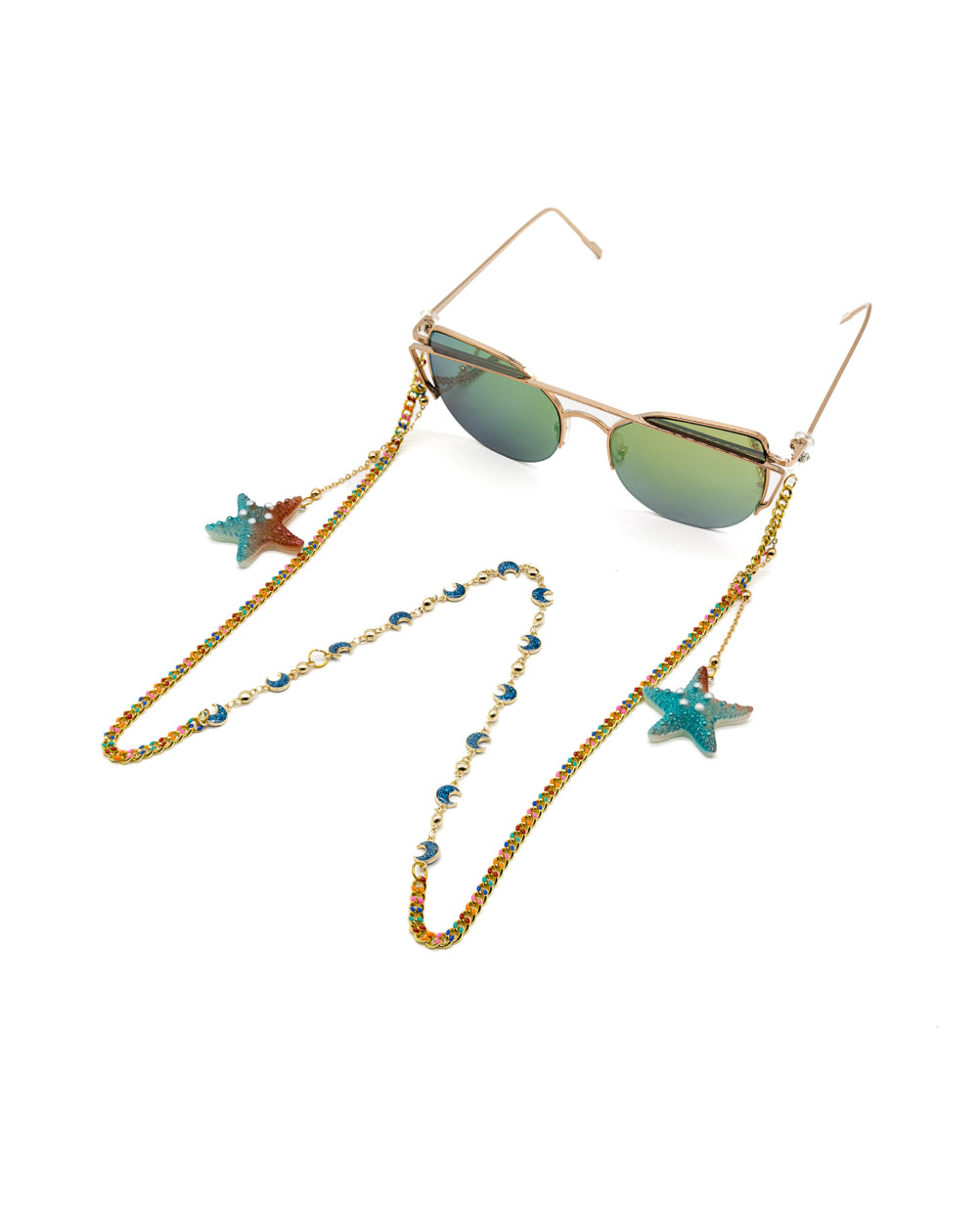 Atlantis Sea-Star Spectacle Symphony Eyewear Elegant Chain with Arabian Moons for Women