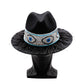 Beaded Blue-Eye Black Brim Hat