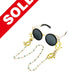 Elegant Golden Eye Sunglasses Stainless Steel Chain for Women