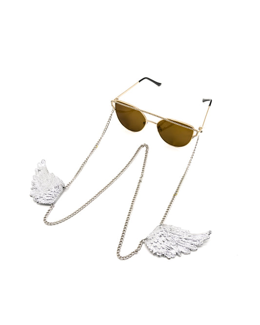 Heavenly Halo Stainless Steel Eyewear Elegant Chain with Angel Wings for Women