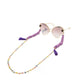 Vibrant Stainless Steel Eyewear Chain with Luxe Purple Embellishments for Women