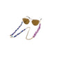 Mystique Luxe: Gold-Silver Eyewear Chain with Evil Eye Charms & Purple Gemstones