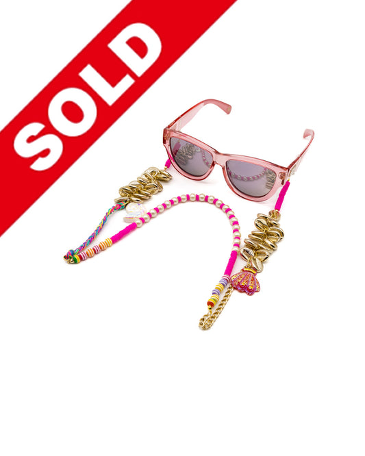 Pink Luxe Eyewear Casual Chain with Gold Coffee Bean Charms for Women
