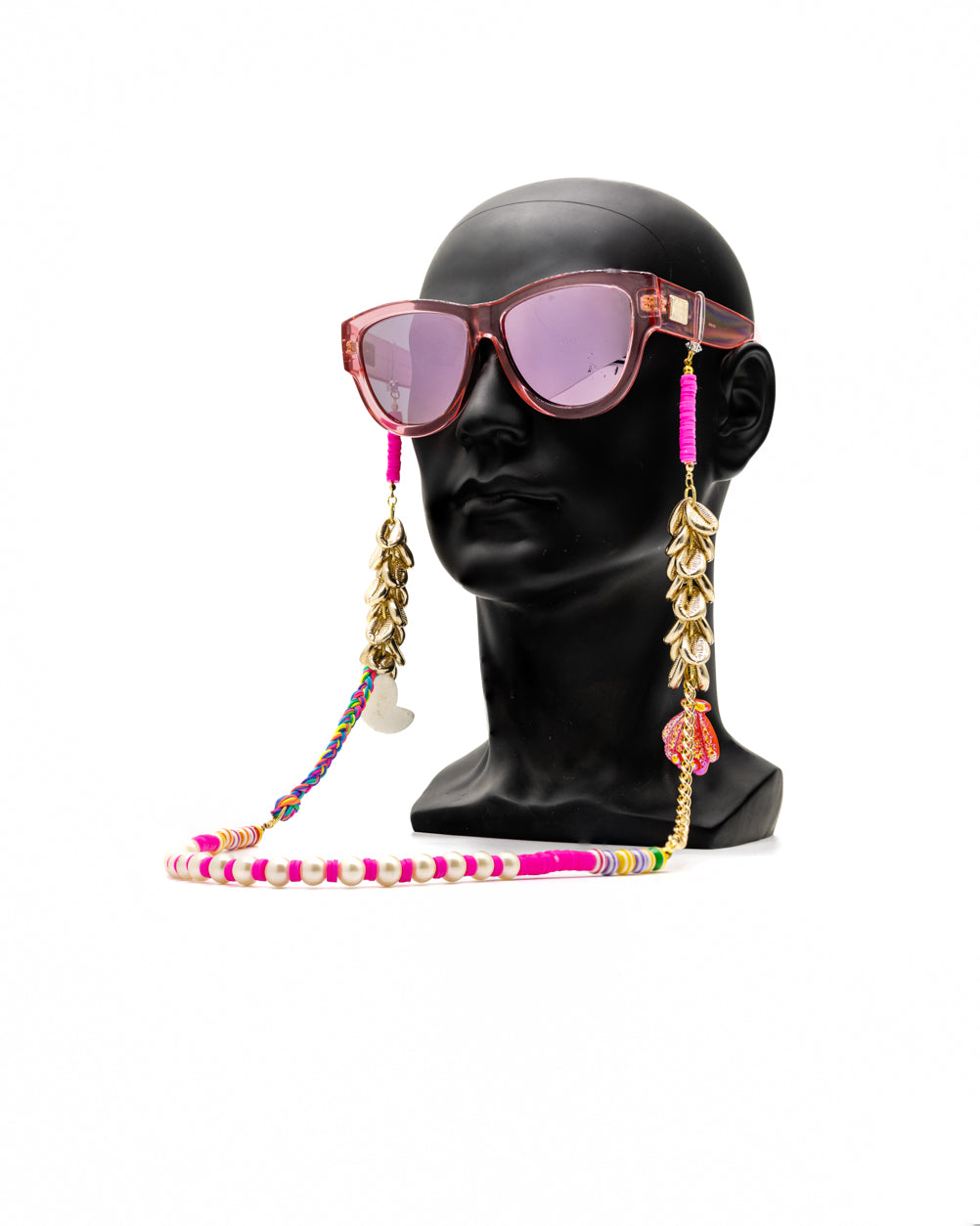 Pink Luxe Eyewear Casual Chain with Gold Coffee Bean Charms for Women