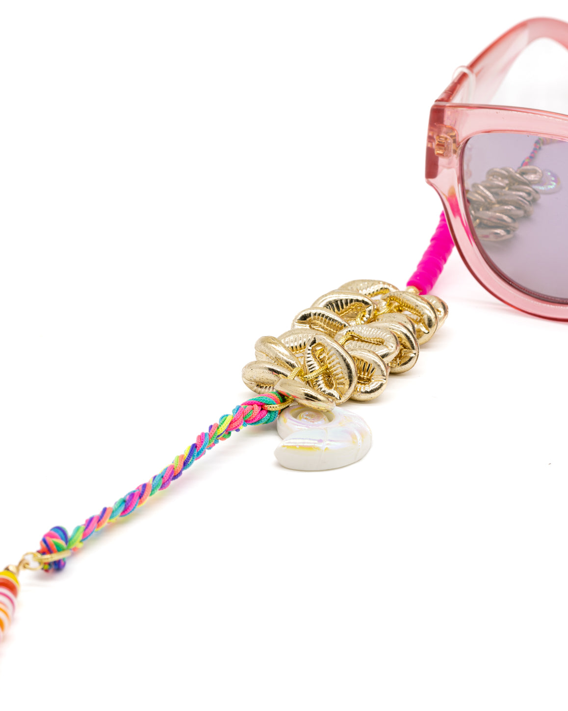 Pink Luxe Eyewear Casual Chain with Gold Coffee Bean Charms for Women