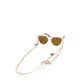 Queen's Secret: Arabian Crystal-Embellished Gold Stainless Steel Eyewear Chain