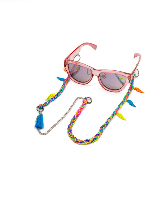 SpectraWings - Rainbow Funky Eyewear Casual Chain with Winged Charms for Women
