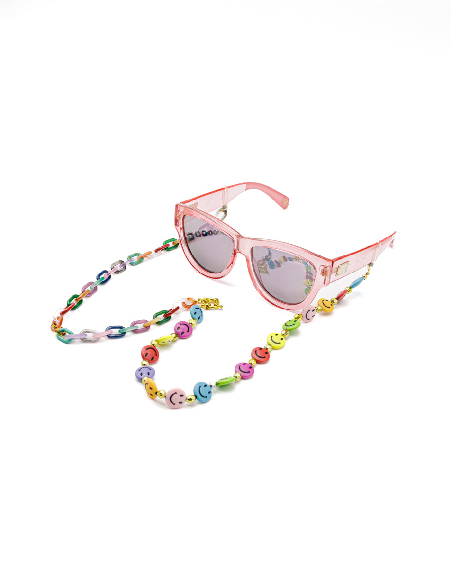 Casual Smiley Faces Sunglasses Chain for Women